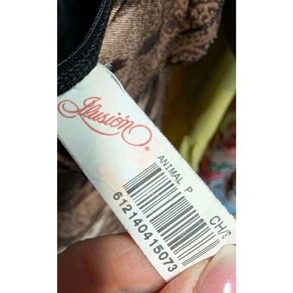 Y2K Sheer Leopard Print Asymmetrical Hem Ruffle Indie Grunge Dress - Picture 8 of 9